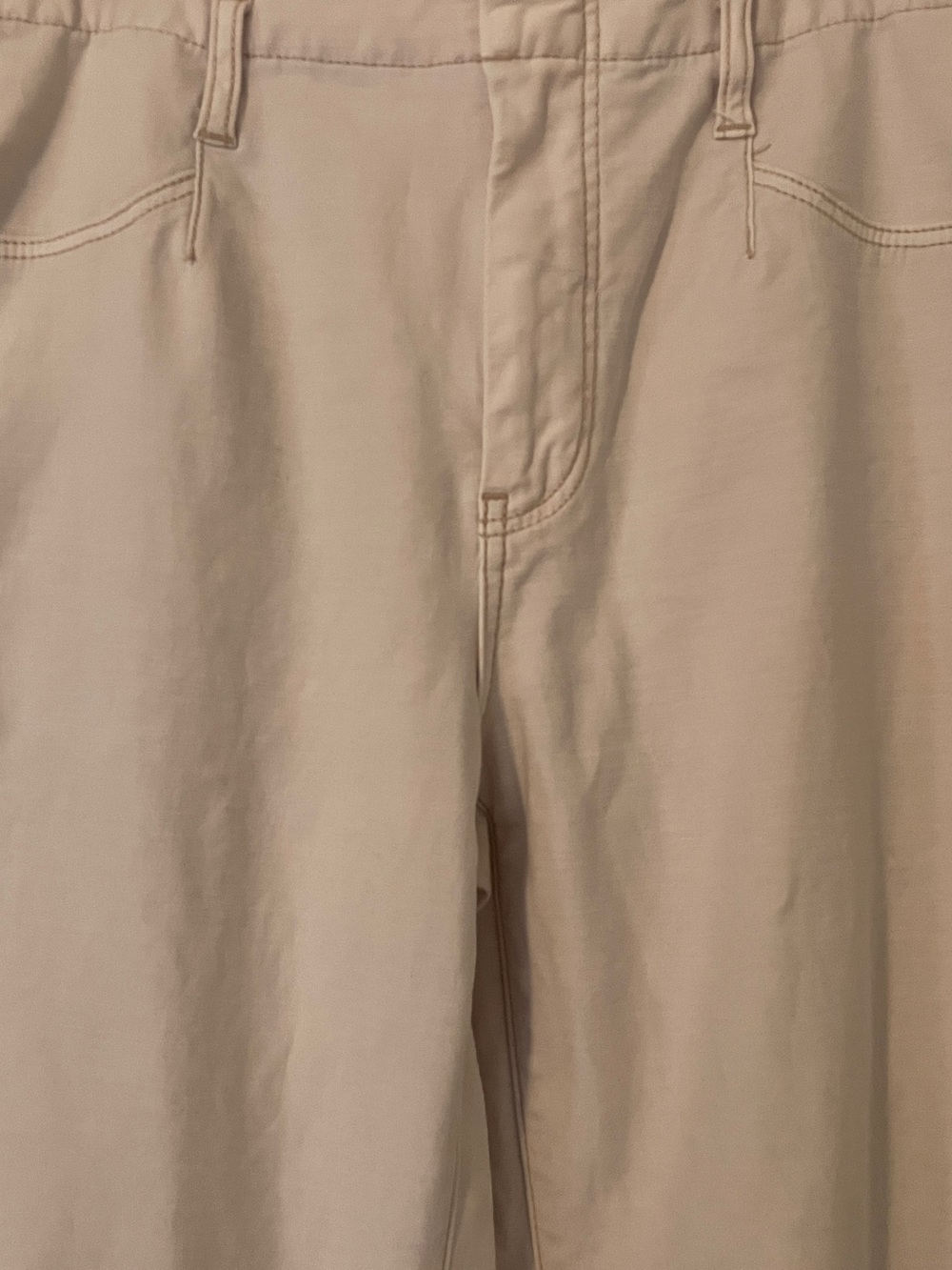 Pilcro Anthropologie Soft Barrel Leg Utility Chino Pants Ecru Crop 27 - Picture 2 of 10